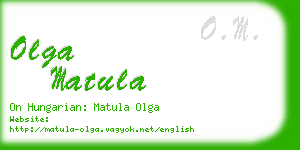 olga matula business card